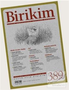 Birikim Aylık Edebiyat Kültür Dergisi Sayı: 389 Eylül 2021