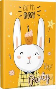 Doğum Günü Tavşanı Çizgili Defter
