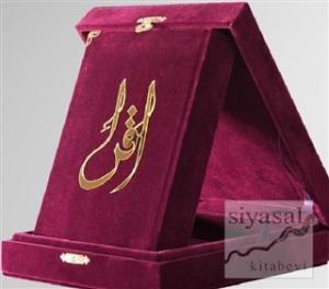 Kur'an-ı Kerim (Hafız Boy-Kadife Kutulu Mor Renk) (Ciltli)