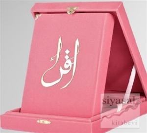 Kur'an-ı Kerim (Hafız Boy-Kadife Kutulu Pembe Renk) (Ciltli)