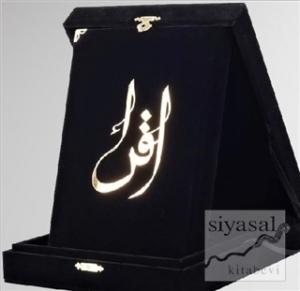 Kur'an-ı Kerim (Orta Boy-Kadife Kutulu Siyah Renk) (Ciltli)