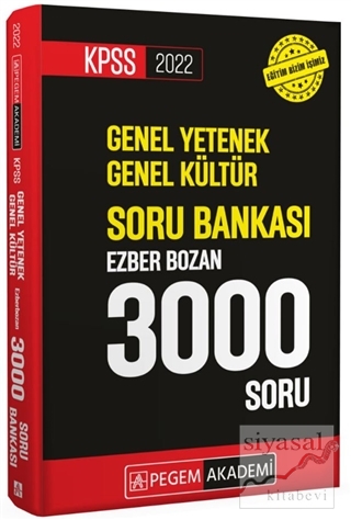 2022 KPSS Genel Yetenek Genel Kültür Soru Bankası Ezber Bozan 3000 Sor