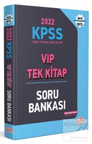 2022 KPSS Genel Yetenek - Genel Kültür VIP Tek Kitap Soru Bankası Kole