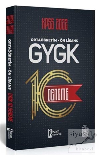 KPSS Ortaöğretim - Ön Lisans GYGK 10 Deneme