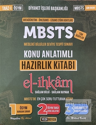 Diyanet İşleri Başkanlığı Örtaöğretim-Önlisans-Lisans(Tüm Adaylar) MBSTS Mesleki Bilgiler Seviye Tespit Sınavı Konu Anlatımlı Hazırlık Kitabı