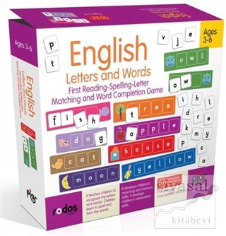 English Letters and Words - First Reading-Spelling-Letter Matching and Word Completion Game - Ages 3-6