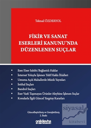 Fikir ve Sanat Eserleri Kanunu'nda Düzenlenen Suçlar (Ciltli)