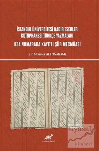 İstanbul Üniversitesi Nadir Eserler Kütüphanesi Türkçe Yazmaları 934 N