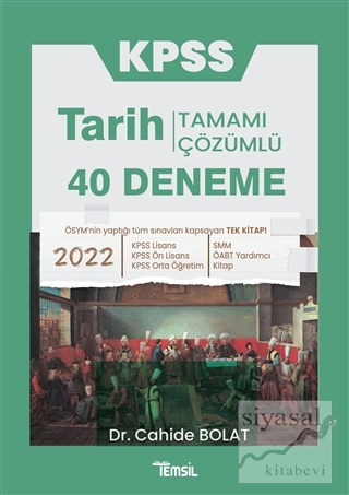 KPSS Tarih Tamamı Çözümlü 40 Deneme Cahide Bolat