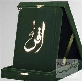 Kur'an-ı Kerim (Orta Boy-Kadife Kutulu Zümrüt Yeşil Renk) (Ciltli) Muh