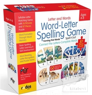 Letter and Words - Word-Letter Spelling Game - Forming First Words - 87 Pieces Puzzle - Ages 4-8