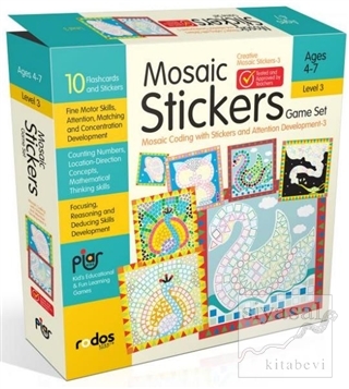 Mosaic Stickers Game Set - Mosaic Coding with Stickers and Attention Development-3 - Level 3 - Ages 4-7