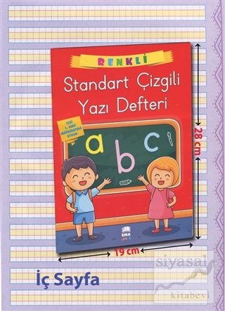 Renkli Standart Kare Çizgili Yazı Defteri A4 Ebat