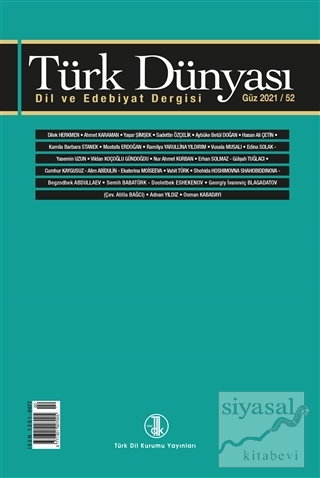 Türk Dünyası Dil ve Edebiyat Dergisi Sayı: 52 Güz 2021 Kolektif
