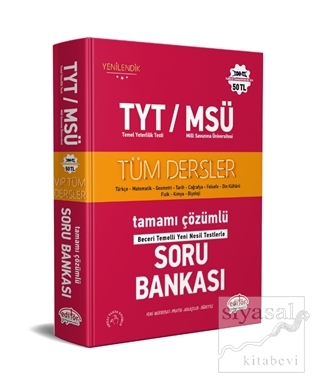 TYT - MSÜ Tüm Dersler Tamamı Çözümlü Soru Bankası Kolektif